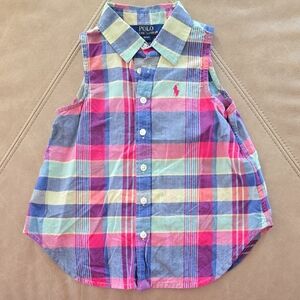 Polo by Ralph Lauren Kids Colorful Plaid Sleeveless Shirt